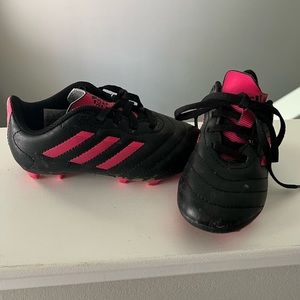 Adidas black and pink size 10K soccer cleats